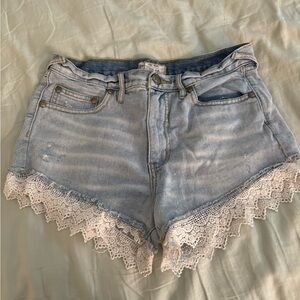 Free people Jean shorts with lace bottom